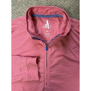 Johnnie-O Pullover Mens M Pink Vaughn 1/4 Zip Performance Stretch Golf JMKO1890